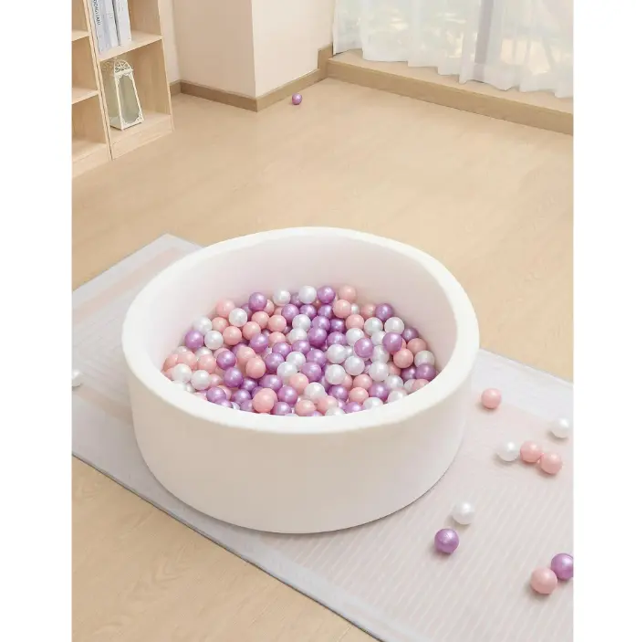 Kids Foam Ball Pit, Kiddie Balls Pool Soft Baby Playpen Indoor Outdoor, Memory Foam Ball Pit For Children Toddler Boys Girls White smyths  ball 2