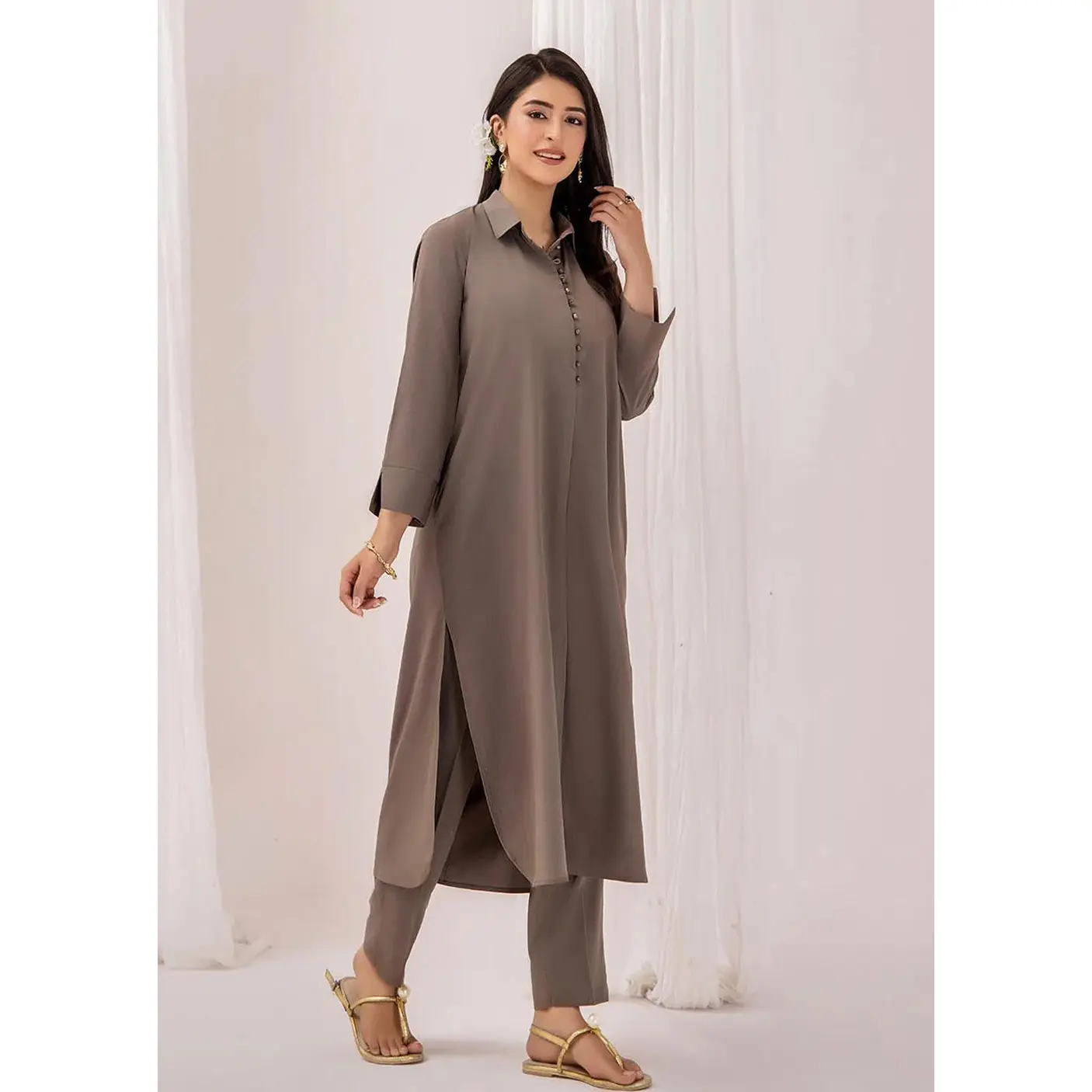 F-139 - Brown - Readymade - Khuda Baksh Ouftit