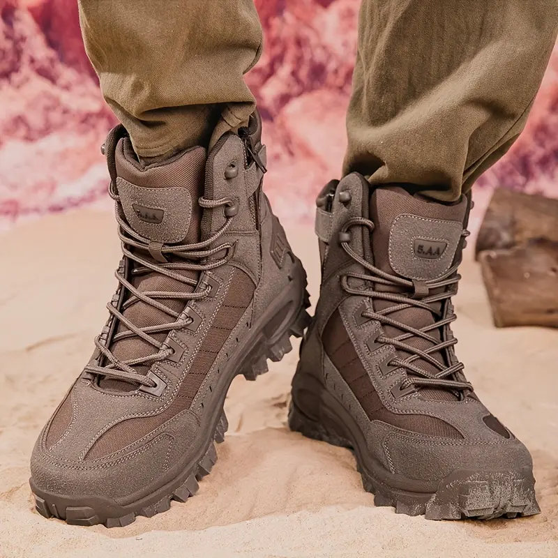 Autumn and winter new men's boots outdoor lace-up hiking shoes anti-slip wear large size boots trend fashion ankle boots 8