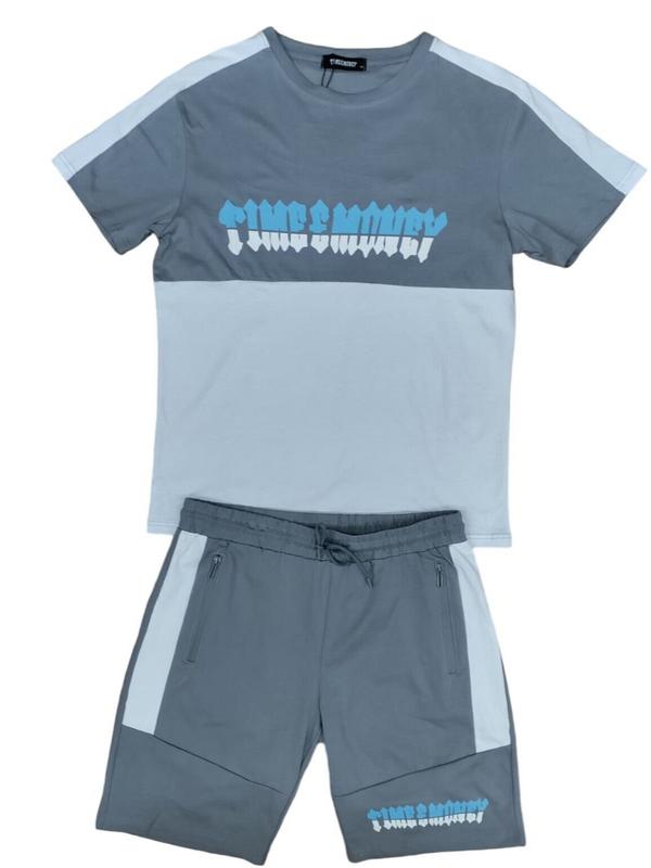Mens Time Is Money Tracksuit Set Men Cotton T Shirt & Shorts Gym Casual Wear NEW Fabric Fashion Menswear Soft Breathable Day Nightwear Outerwear Plain Overalls Pockets Spandex 8