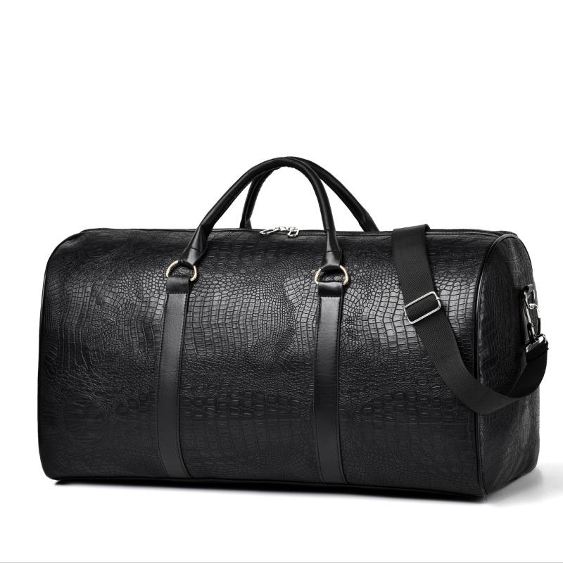 Large Capacity Travel Bag, Unisex Crocodile Pattern Luggage Bag, Retro Versatile Vacation Bag, Gift Duffel Bag 3