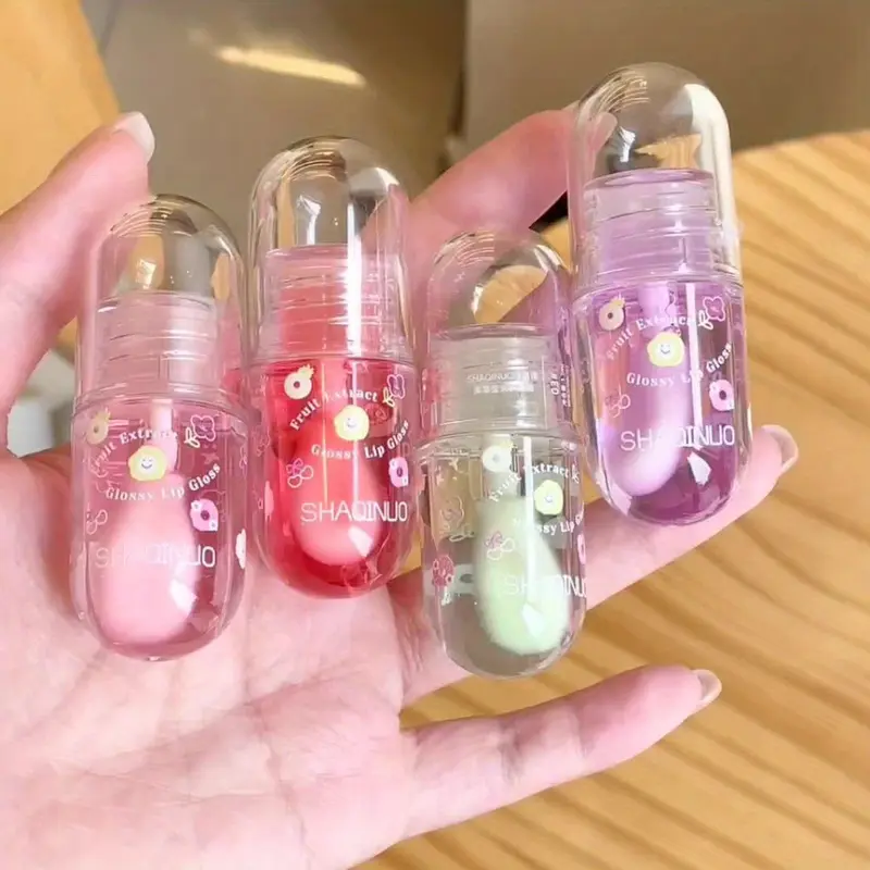 New Style 1pc Hydrating Fruit-Infused Lip Oil - Jelly Lip Gloss with Shimmer Finish, Lightens Fine Lines, for All Skin Types Valentine's Day Gift, Birthday Gift 0