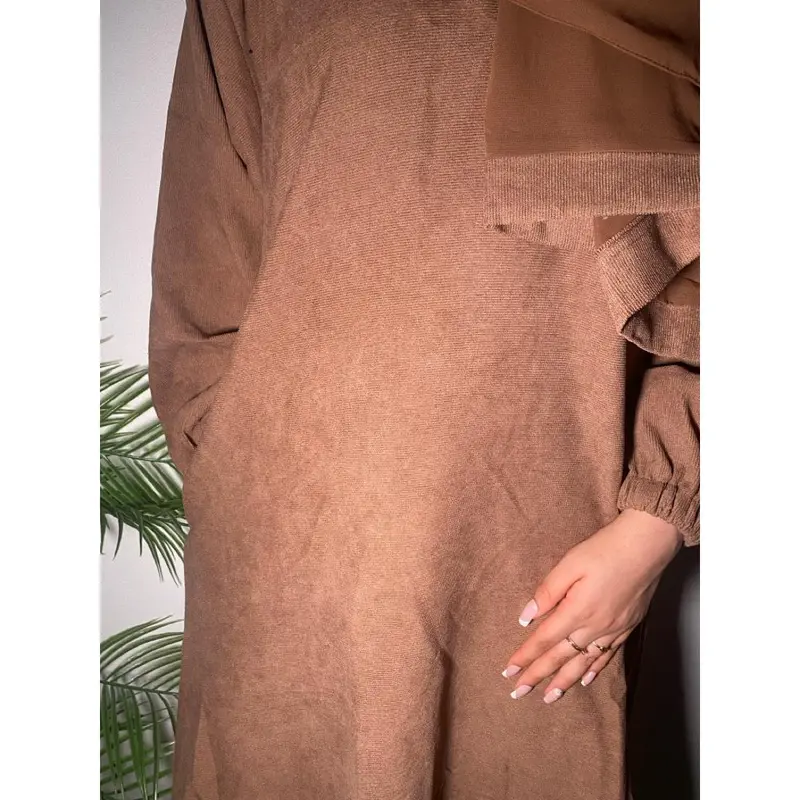 Amal Corduroy Winter Abayas with Pockets - 5 Colors Available- Muslim Fashion essential abaya plain luxury daily affordable 5