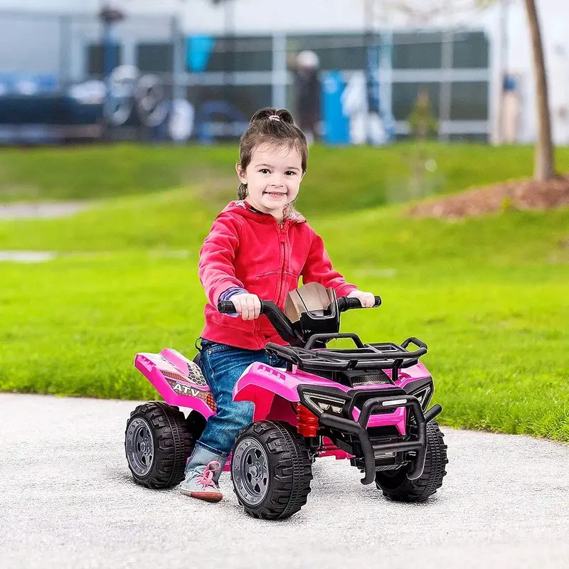 HOMCOM Kids Electric Ride on Car with Music, 6V Battery, for 18-36 Months, Pink or Red 4