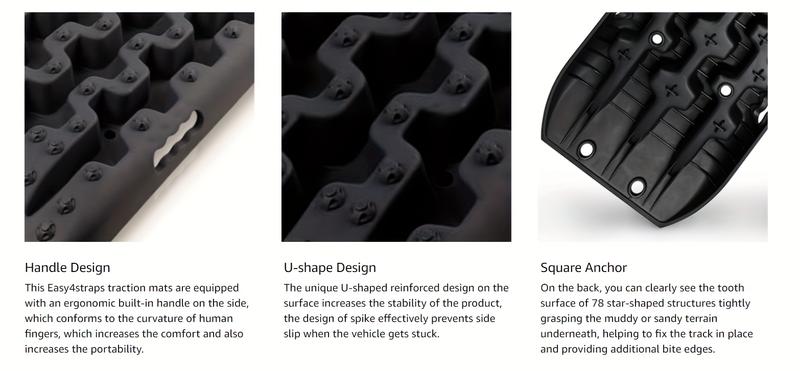 Product Introduction of 2pcs 4x4 Traction Boards 10t Recovery Track Off Road Grip Winter Boards Sand(Black) 1