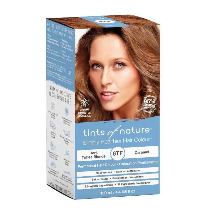 Tints of Nature 6TF Dark Toffee Blonde Permanent Hair Dye - Nourishes & Covers Greys, Ammonia-Free - Haircare 0