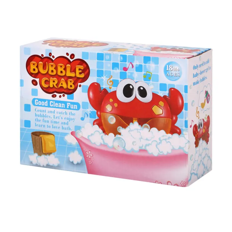 1 Piece Crab Shape Bubble Maker Toy with Suction Cup, Singing Bubble Blower Kids Toys Bubbling Bath Toys, Nursery Musical Crab for Baby Boys and Girls, Fun Shower Toys for Unisex Baby 0