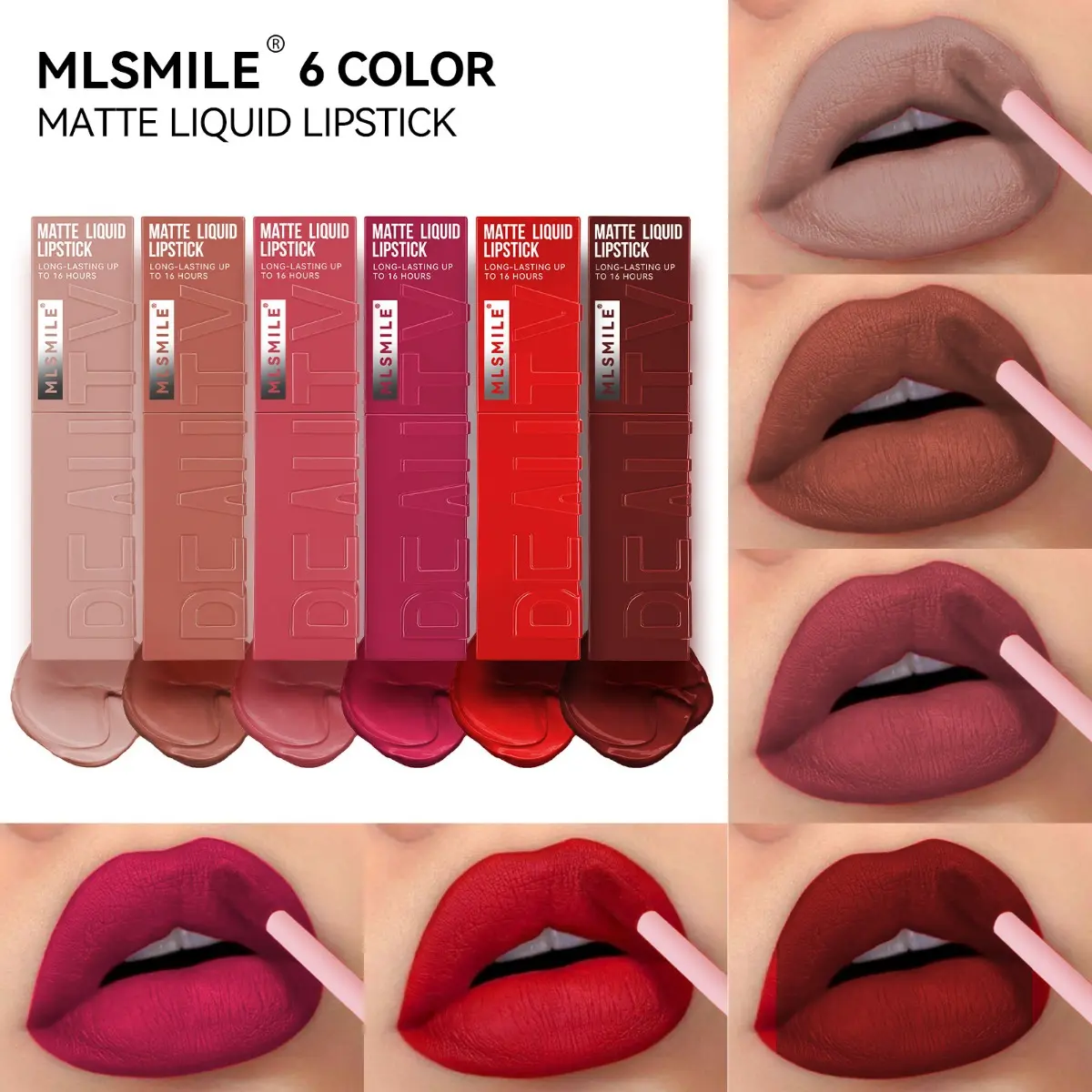 Long Lasting Velvet Matte 6 Colors Liquid Lipstick Non-stick Cup Nude Lip Gloss Waterproof Lips Tint Waterproof Korean Make Up