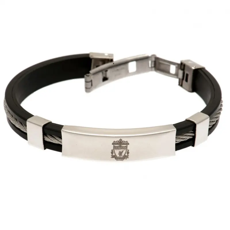 Liverpool FC Silver Inlay Silicone Bracelet 1