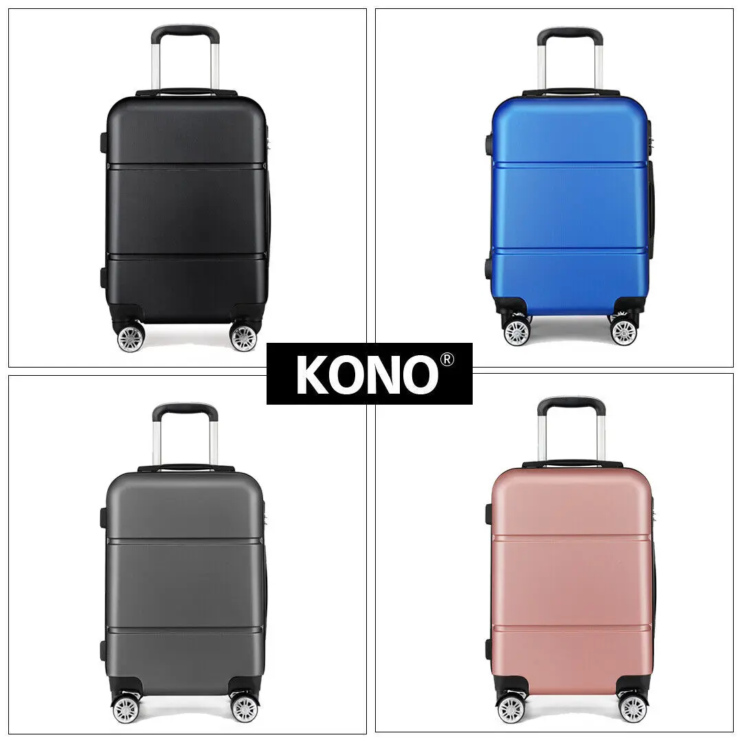 [MissLulu Bags] Cube Design Hard Shell ABS 20'' Cabin Size Carry-On Suitcase (55x38x20cm/4 Colours)