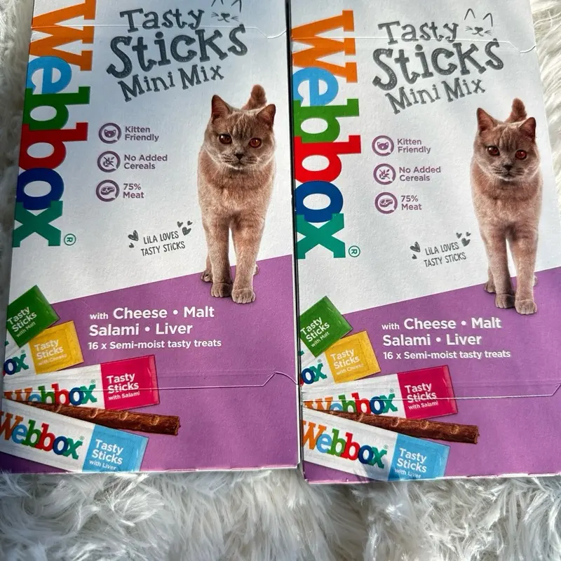 Webbox Tasty Stick Mini Mix - 32 Sticks (2 Boxes), Grain-Free, Wheat-Free, Cheese, Salami, Malt & Liver Flavors