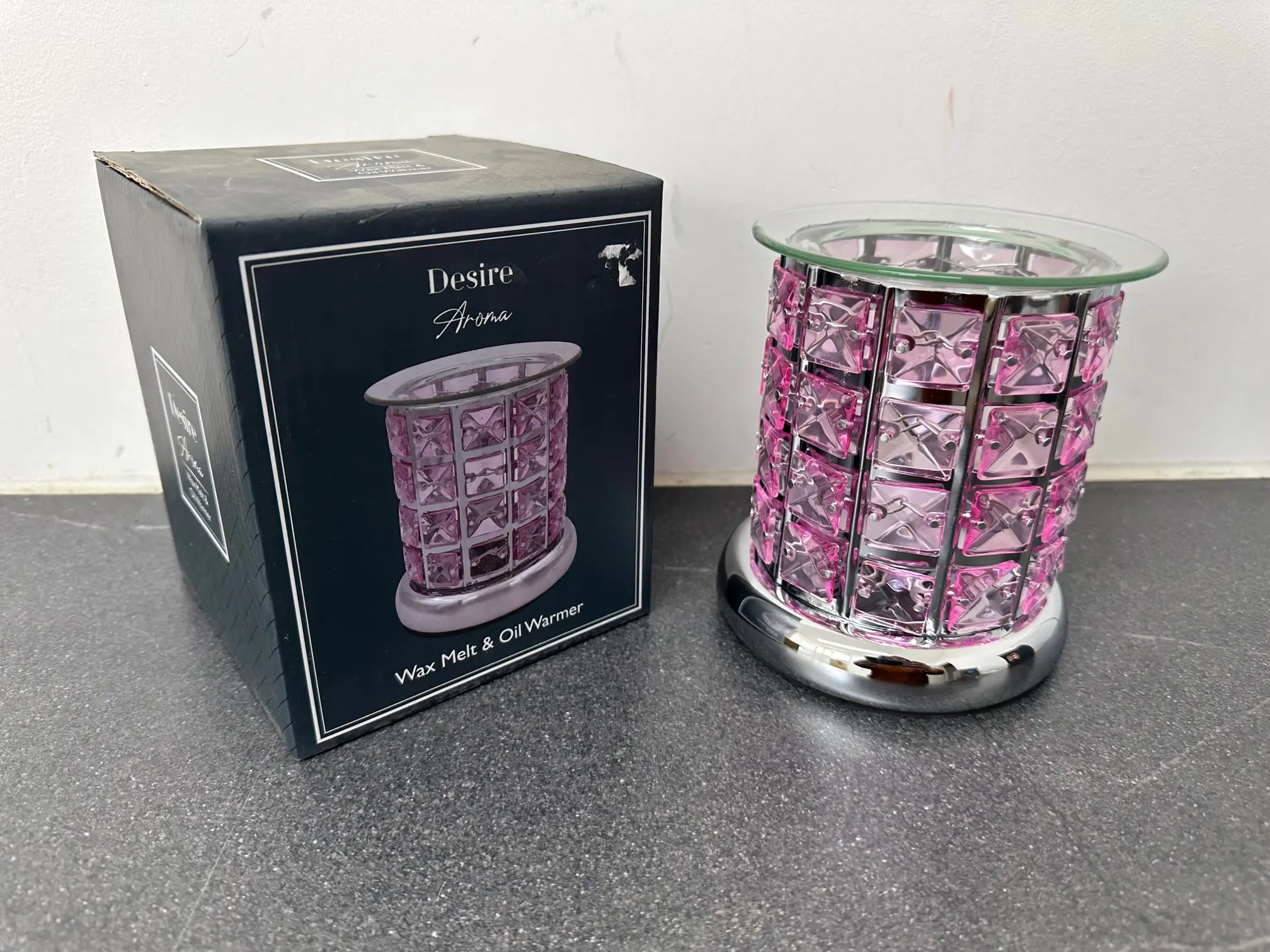 Sense Aroma Purple Crystal Diffuser Oil Burner Wax Melt Warmer Tealight Holder