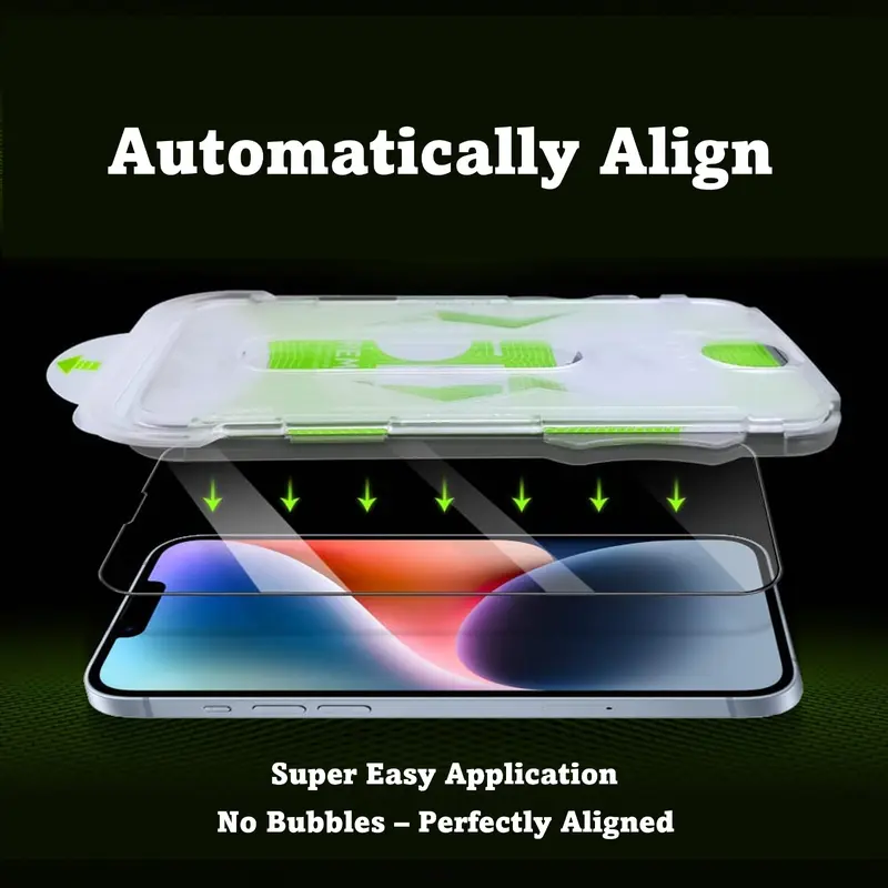 For iPhone X XS XR 11 12 13 14 15 PRO MAX Auto Kit Easy Automatic Tempered Glass Screen Protector, PRIVACY TEMPERED GLASS SCREEN PROTECTOR Premium Quality BUBBLE FREE Accessories Installation Handheld Protection Cover Protective Casing Smartphone 2