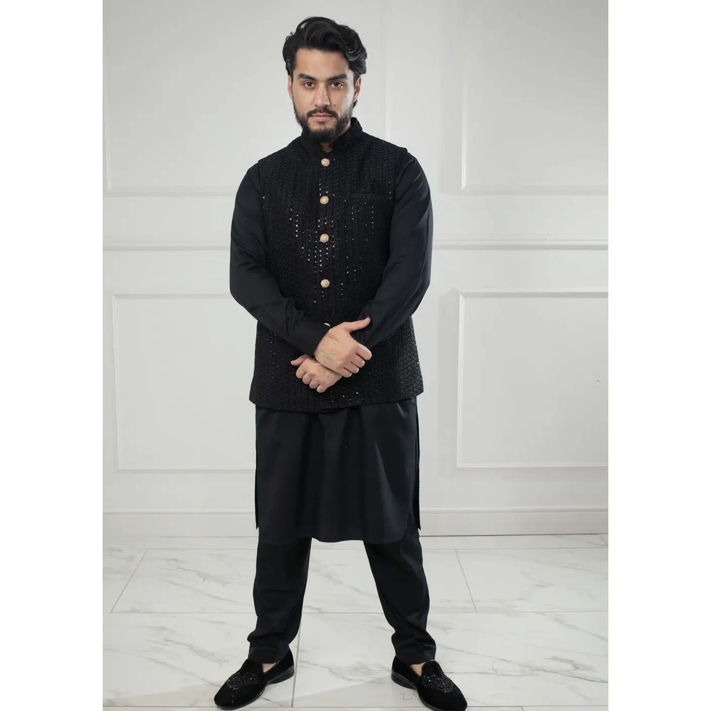 AK207 Black Waistcoat - Father & Son