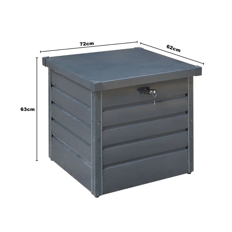 Livingandhome 200L/600L Large Outdoor Garden Metal Storage Box with Lid Lockable,Weather and Fade Resistant,Doubles as Storage Organiser Bench Room 8