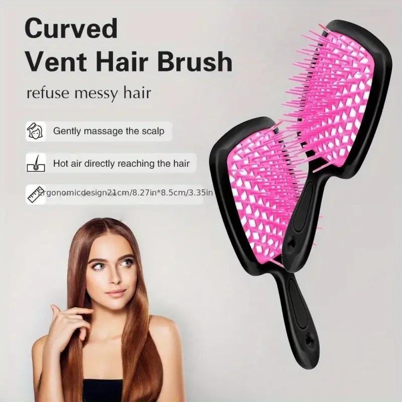 Detangling Hairdressing Comb Anti-Static Hollow Out Hair brush Scalp Massage Hair brush For All Hair Types Haircare Heatless tangleangel brush 5