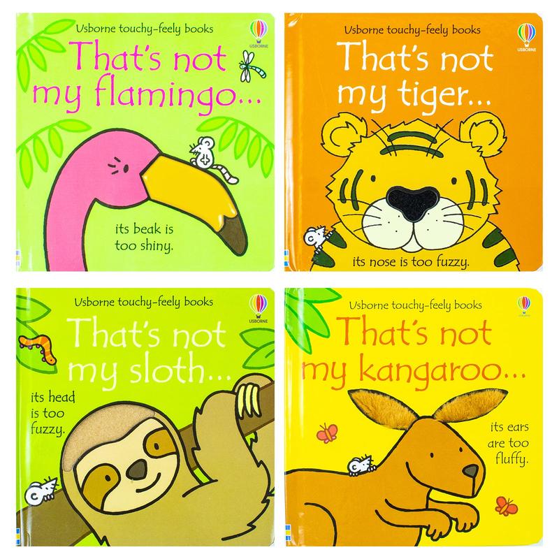 That's Not My 4 Books Collection Set by Fiona Watt & Rachel Wells (Flamingo, Sloth, Kangaroo & Tiger) 1