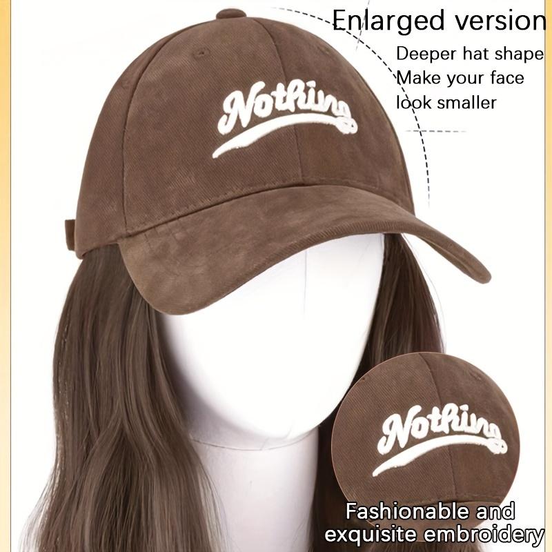 Chic Coffee-Colored Baseball Cap Wig with Body Wave - Synthetic Fiber, Perfect for Halloween & Christmas Parties 7