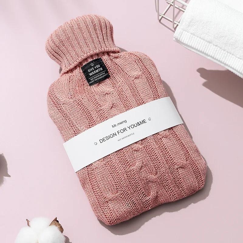 1 L Hot Water Bottle with matching plush soft cover and an extra cover free Leakage Proof Leakage Proof Long-lasting Rubber Leakage Proof Comfortable Cozy 5