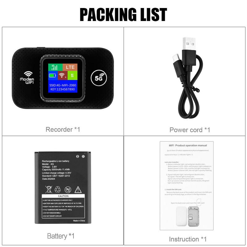 Product Introduction of Unlocked 4G LTE LCD Portable Mobile Broadband Wireless WiFi Router MiFi Hotspot 20