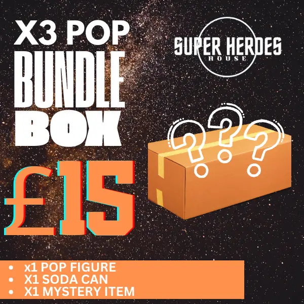 3x Item £15 Pop Bundle - 1x pop figure, 1x soda can, 1x mystery item