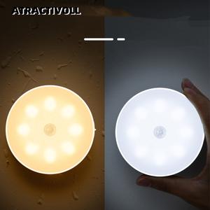 【ATRACTIVOLL】2/4PCS 8LED Motion Sensor Nightlight Christmas lights Warm Light Cold Light Compact and Portable