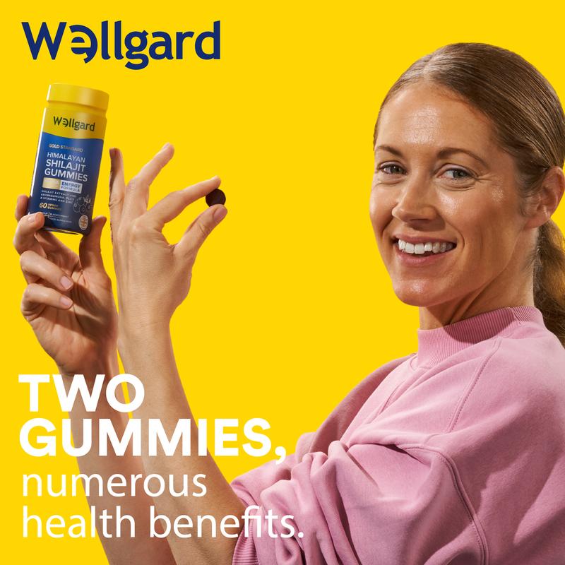 Wellgard Himalayan Shilajit Gummies with Ashwagandha, B12, B6 Vitamins, and Zinc shilajit Resin, Vitamin Gummies, Energy Gummies, Shilajit Supplements 4