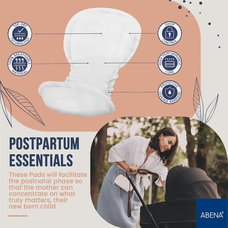 Premium Maternity Pads, Postpartum Essentials, Eco-Labelled Maternity Pads After Birth, Extra Protection, Breathable and Skin Friendly Incontinence Pads Women, Sustainable Maternity Pads - 15PK 4