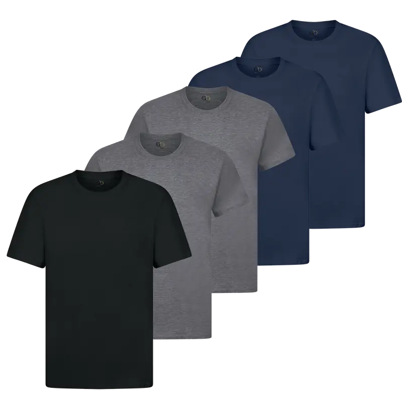 5 Pack Mens T Shirts 100% Cotton Plain Short Sleeve Tee T-Shirt Tops Bulk Menswear Set 2