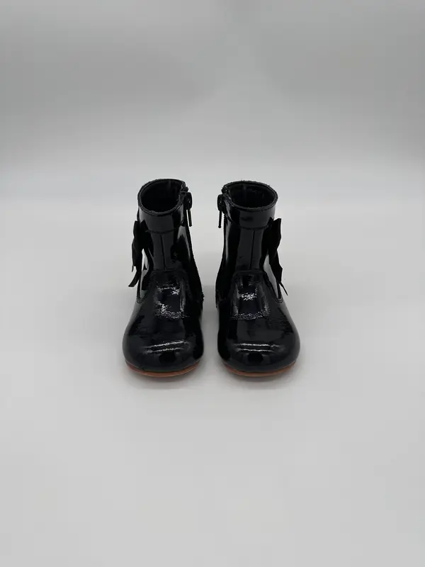 MARION Black Bow Kids Leather Boots 0