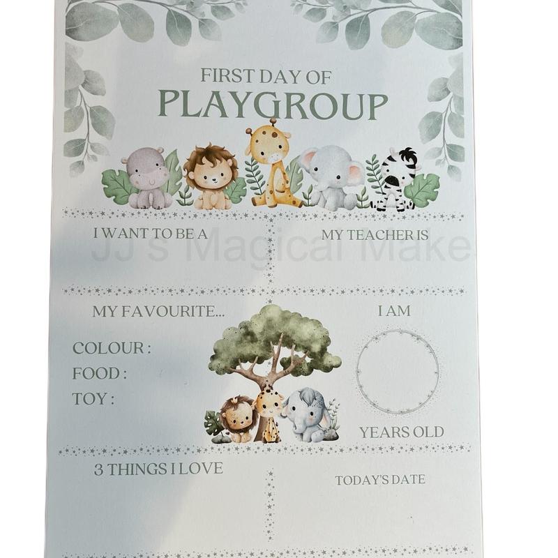 First day of School preschool reception nursery and playgroup memory boards 4