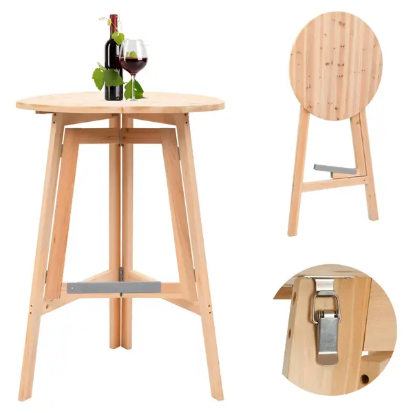 Foldable Bar Table 78 cm Fir Wood gardening seat