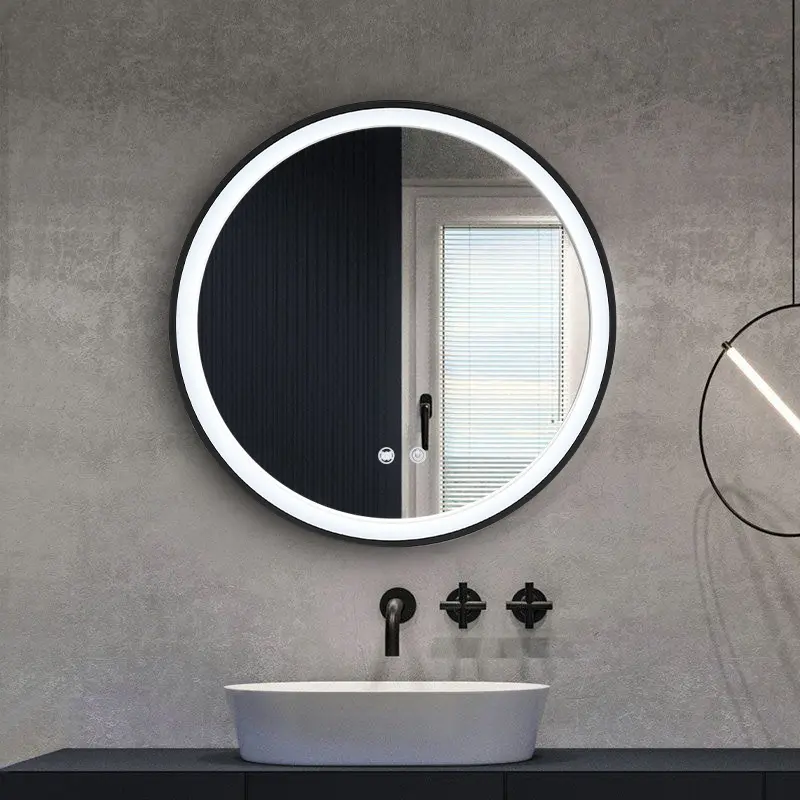 Lifeideas Round Metal Framed LED Wall Mirror Decor Light Handy Reflection 0
