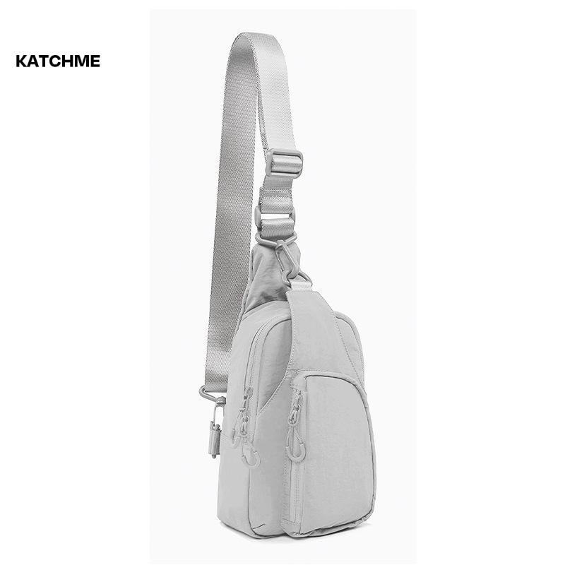 KatchMe Unisex Casual Solid Color Nylon Multi-Function Crossbody Chest Bag,Casual Bags for Women,Vintage Plain Mini Waist Bag 4