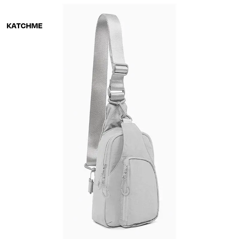 KatchMe Unisex Casual Solid Color Nylon Multi-Function Crossbody Chest Bag,Casual Bags for Women,Vintage Plain Mini Waist Bag 4