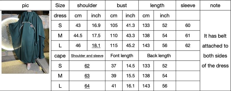 Product Introduction of 2025 Ramadan Promotion Two- piece Satin cape elegant dress , occasion abaya , Modest dress with pearl and crystal 1