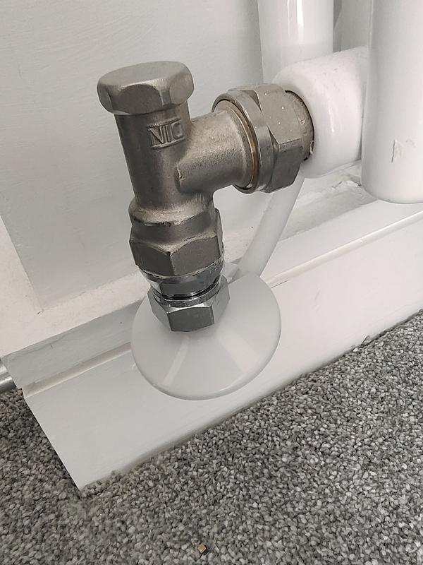 White Pipe Collars with Radiator Pipe Hole Covers - Set of 4 1