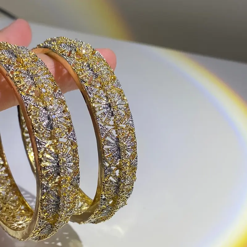 1ct authentic asian gold and silver 2 piece bangle 0
