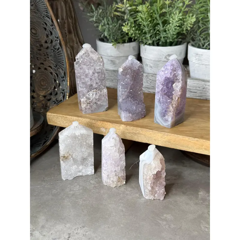 Druzy Raw Agate Crystal Towers 8