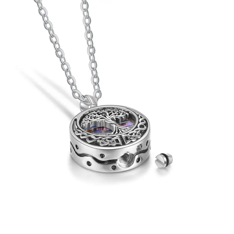 Family Tree Ashes Necklace, Personalised Memorial Pendant, Cremation Necklace 3