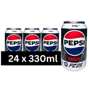 Pepsi Max PMP GB Can - Pack of 24 x 330ml - Maximum Taste, No Sugar Beverage, Soda Drink