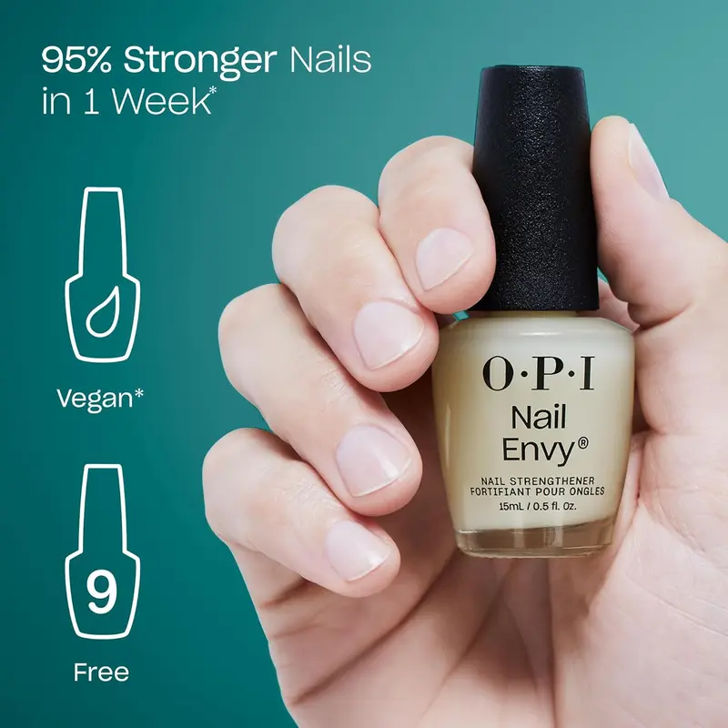 OPI Nail Envy Nail Polish, Nail Strengthener Treatment with Biotin, Calcium & Vitamins for Strong Natural Nails, Vegan Nail Repair and Strength for Damaged Nails, Clear Nail Polish 15ml Cutics Manicure Cosmetic 1