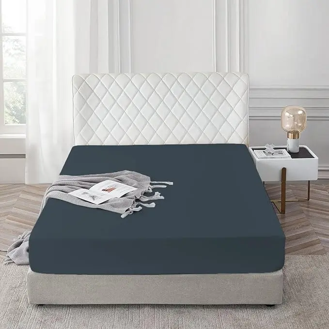 30cm Extra Deep Egyptian Cotton Luxury Fitted Bed Sheet Pocket Fitted Bed Sheet Silky Soft Comfy & Breathable Luxury bedsheets Single Double King Super King 1