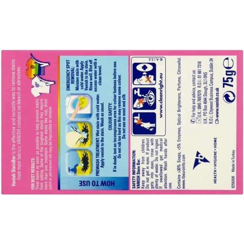 6 x Vanish Stain Remover Bar 75g 4