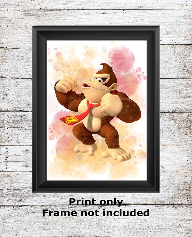 Super Mario unframed watercolour wall art childrens bedroom A5 A4 A3 High Quality Prints 3