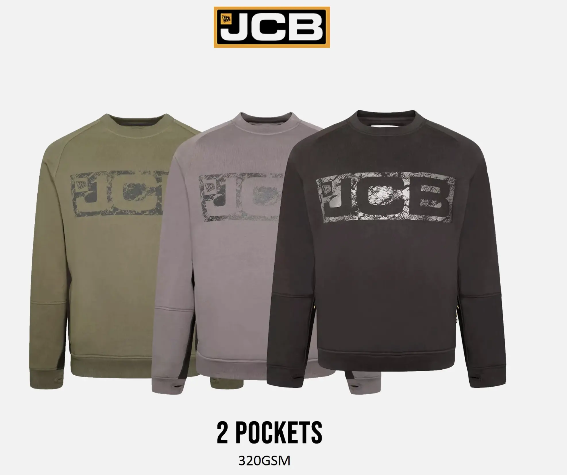 JCB CREW Trade Crew Sweatshirt - Men's Casual Crewneck Sweater