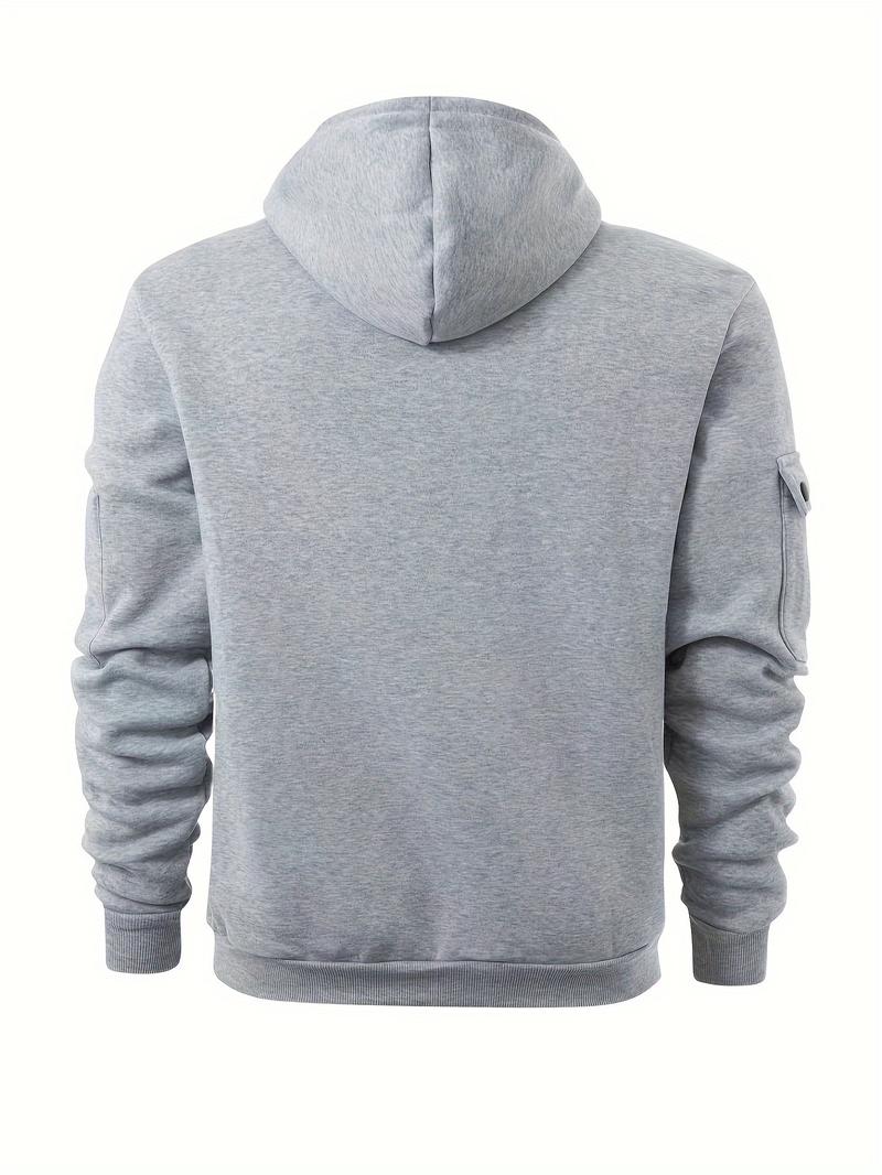 Product Introduction of Trendy Solid Color Hooded Long Sleeve Zip Up Sweatshirt Jacket - Fashion Hoodies with Chic Design, Comfy Sports Wear for Casual Occasions - Soft, Breathable, and Stylish Menswear Tops 12