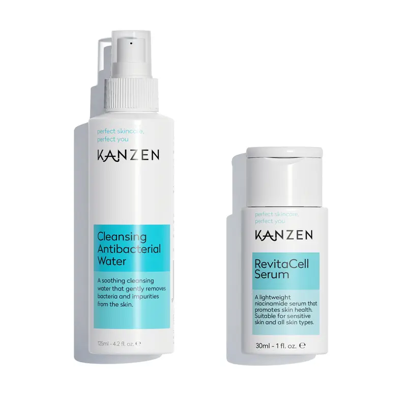 Kanzen Skincare Acne Prevention Bundle for Sensitive Skin – Cleansing Water & Niacinamide Serum for Blemish-Free, Clear Skin 0