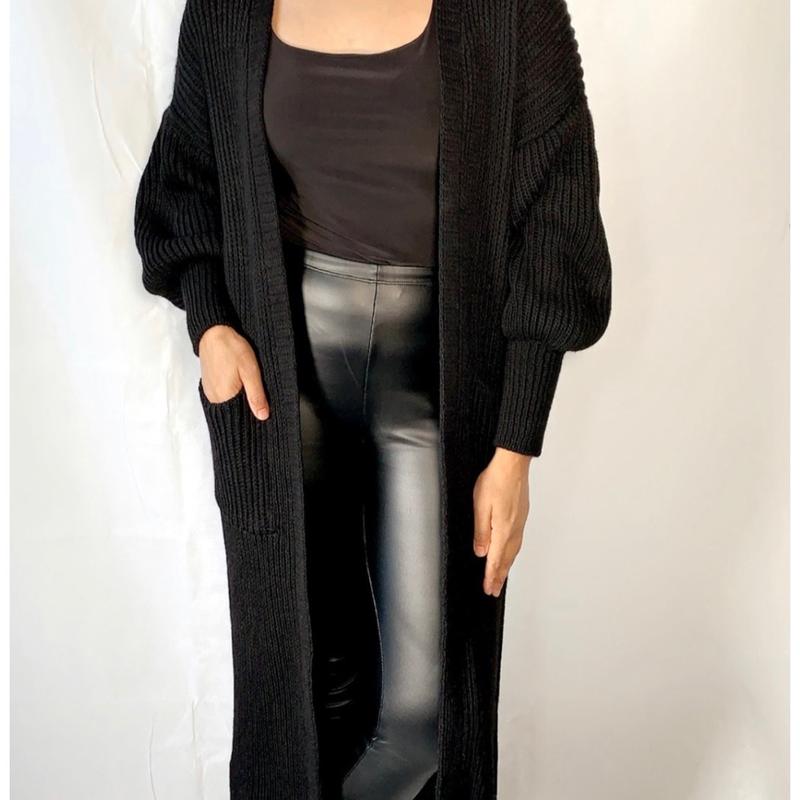 Balloon sleeve maxi cardigan 1