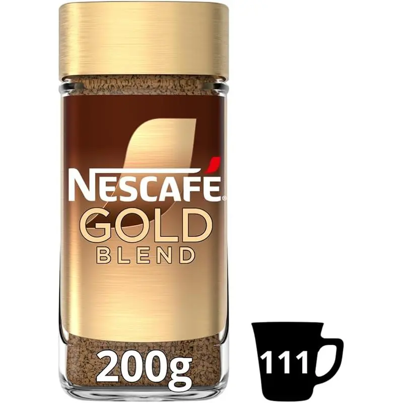 NESCAFÉ Gold Blend Instant Coffee, Premium Medium Roast, 200g (Pack of 1) - Rich Aroma and Smooth Taste - Bean, Beverage